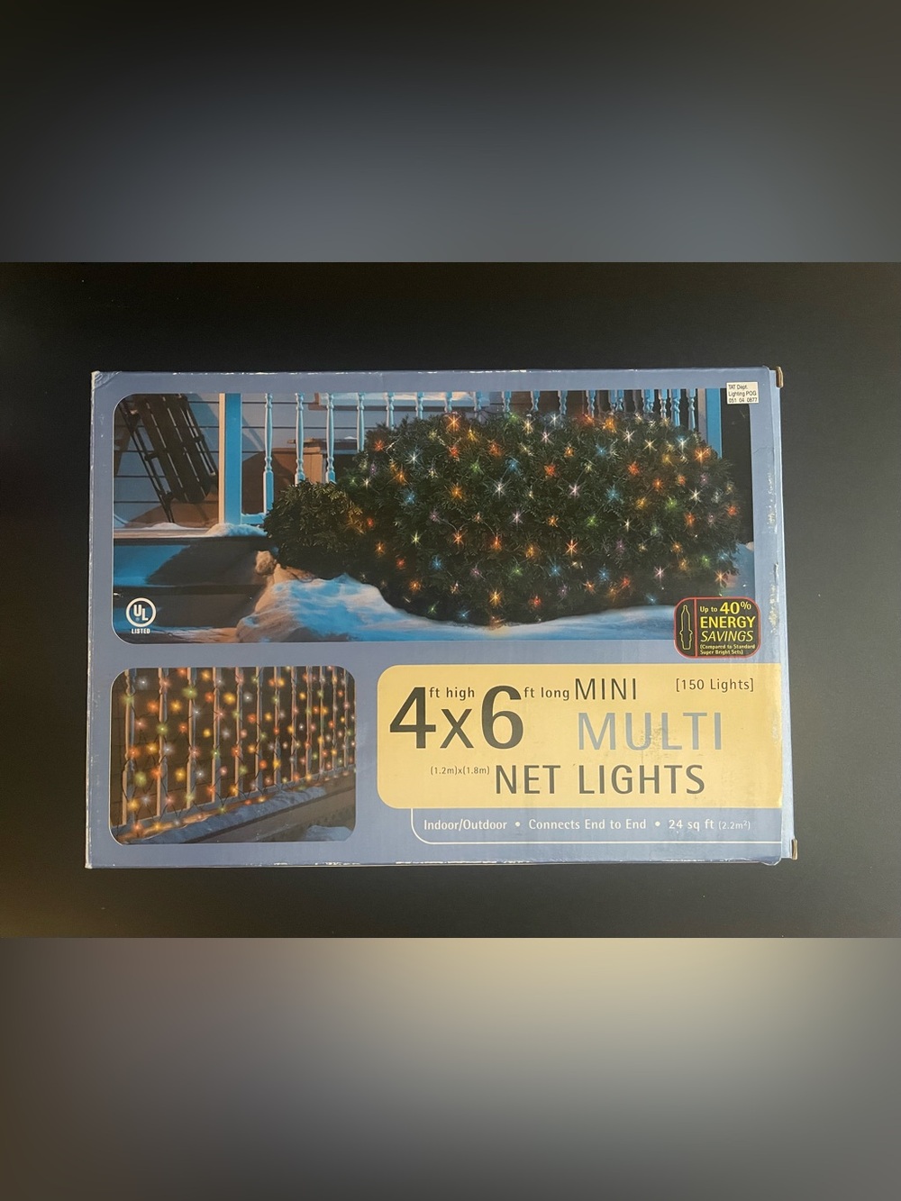 Multi-Color Mini Net Lights - 4x6 ft - Indoor/Outdoor Holiday Lighting